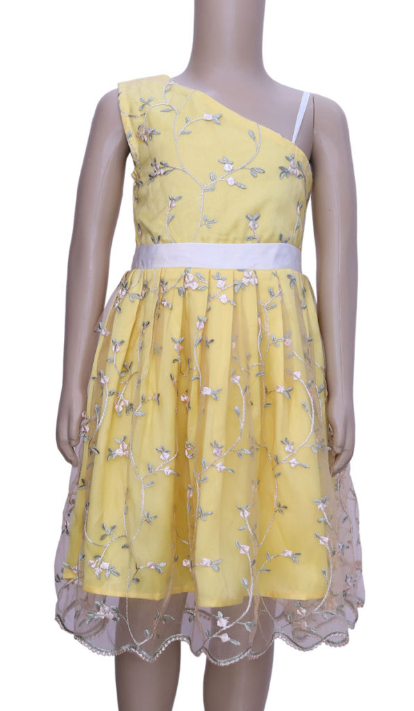 One Shoulder Dress - Yellow
